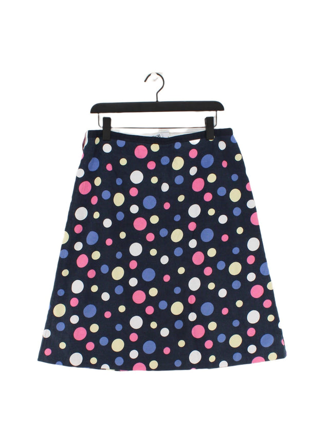 Laura Ashley Women's Midi Skirt UK 14 Multi Linen with Cotton