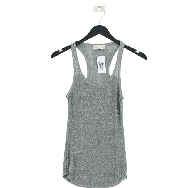 Abercrombie & Fitch Women's Top S Grey Cotton with Polyester