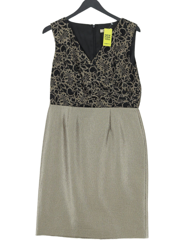 Precis Women's Midi Dress UK 12 Gold Polyester with Linen