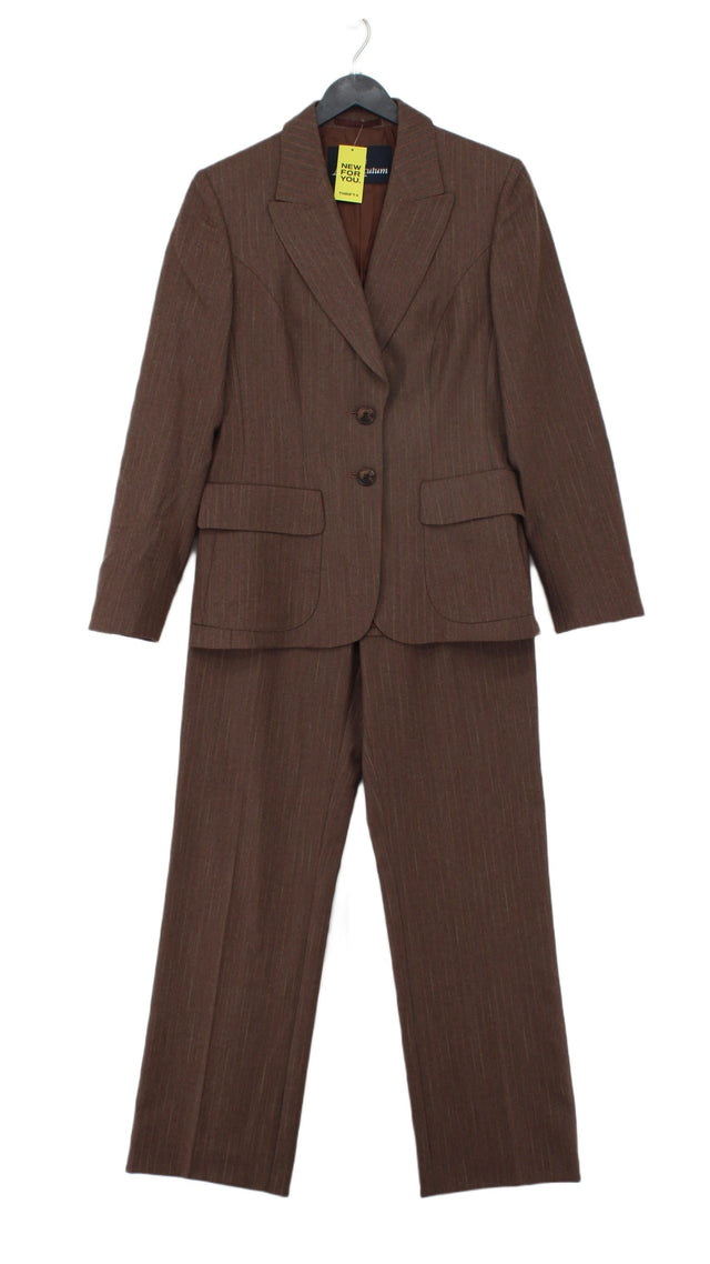 Aquascutum Women's Two Piece Suit UK 8 Brown Viscose with Other