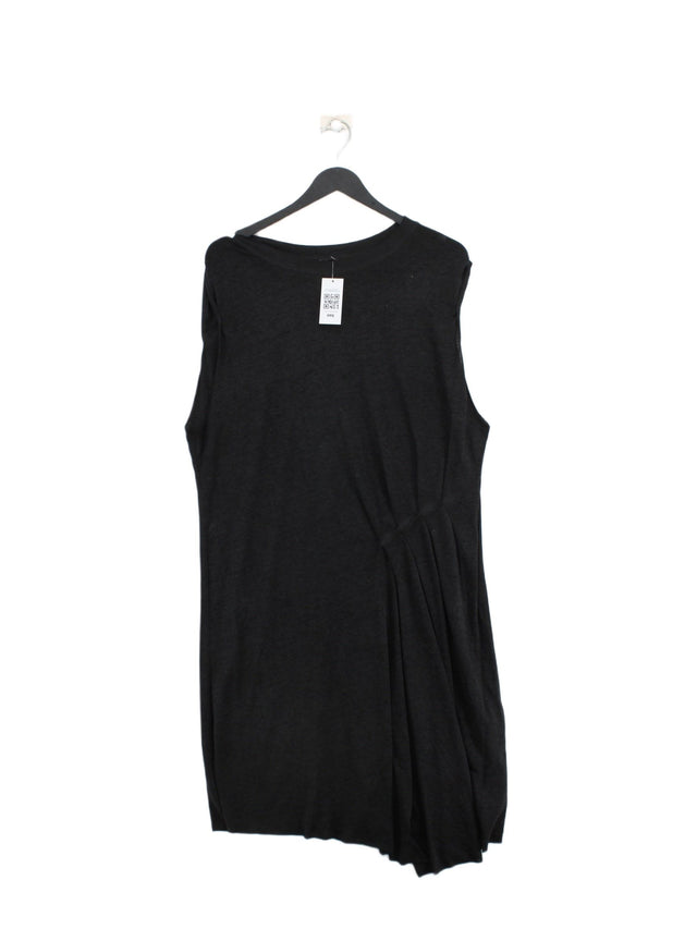 AllSaints Women's Midi Dress L Black Cotton with Polyester
