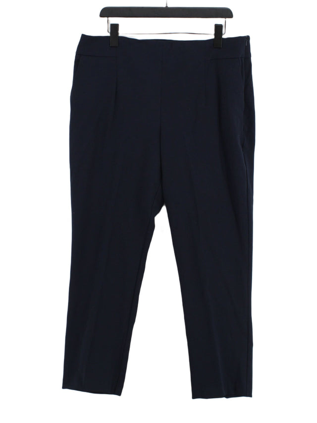 Phase Eight Women's Trousers W 35 in Blue Cotton with Elastane, Polyester