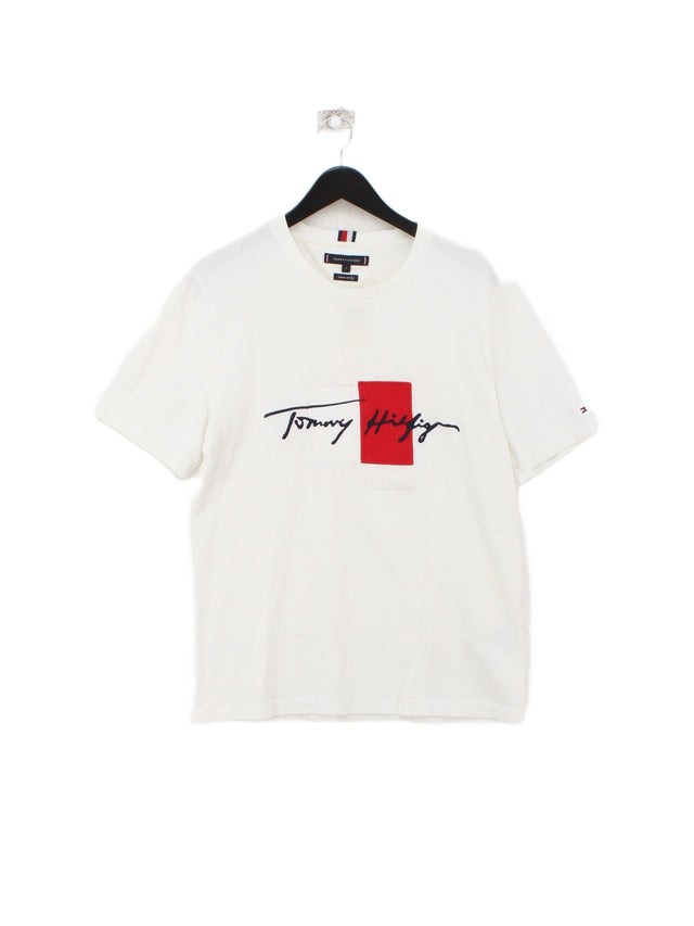 Tommy Hilfiger Men's T-Shirt L White 100% Cotton