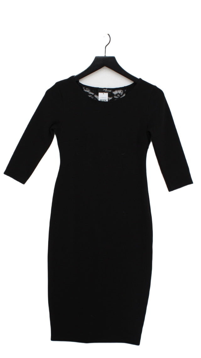 Jane Norman Women's Midi Dress UK 8 Black Polyester with Elastane, Nylon