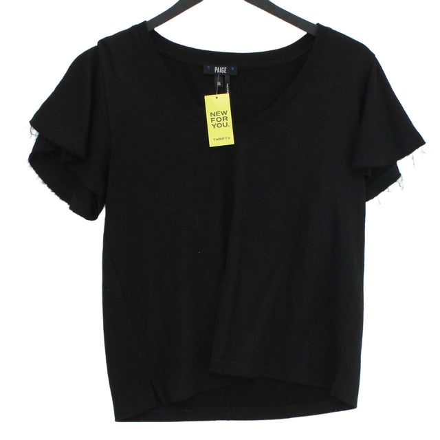 Paige Women's T-Shirt XS Black Rayon with Polyester, Spandex
