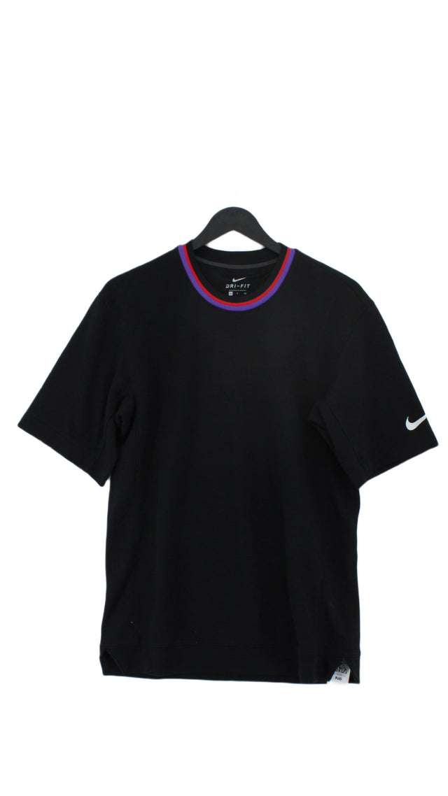 Nike Men's T-Shirt S Black Polyester with Cotton
