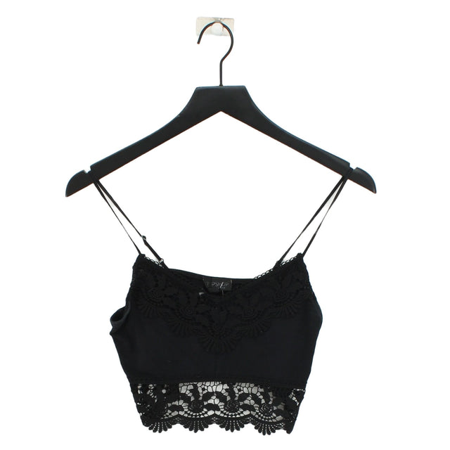 Topshop Women's Top UK 10 Black 100% Cotton