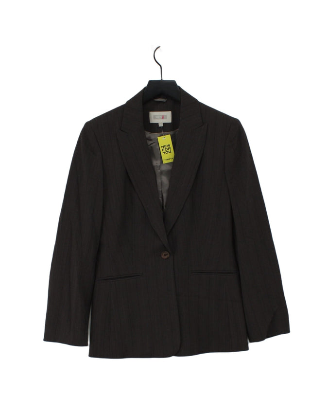 Next Women's Blazer UK 12 Brown Polyester with Elastane, Other, Viscose