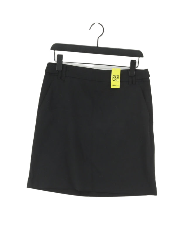 Next Women's Midi Skirt UK 10 Black Elastane with Polyester, Viscose