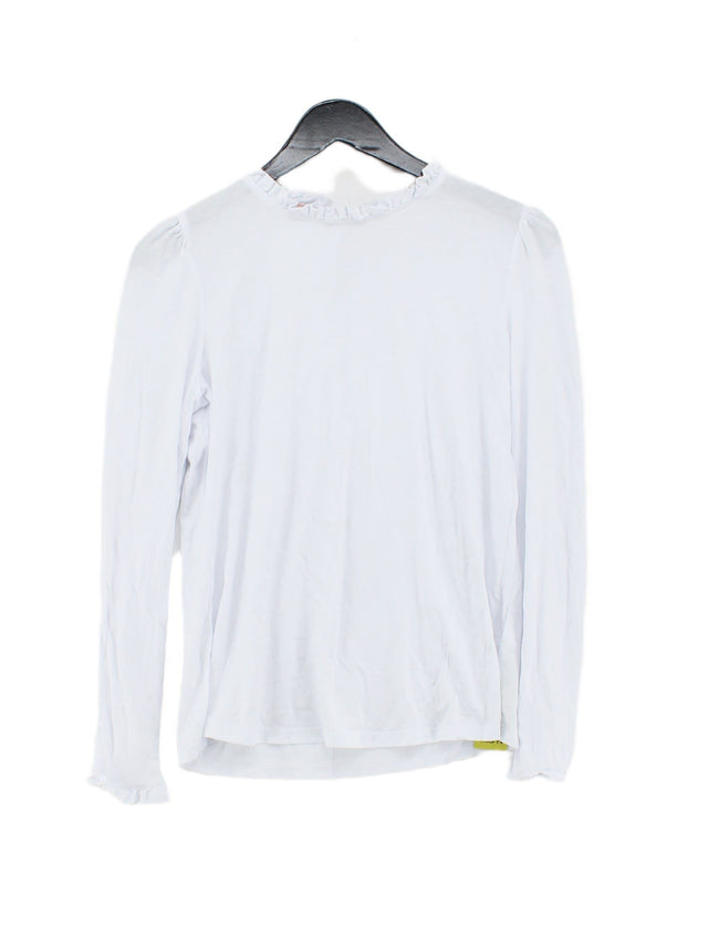Boden Women's T-Shirt UK 14 White Cotton with Lyocell Modal