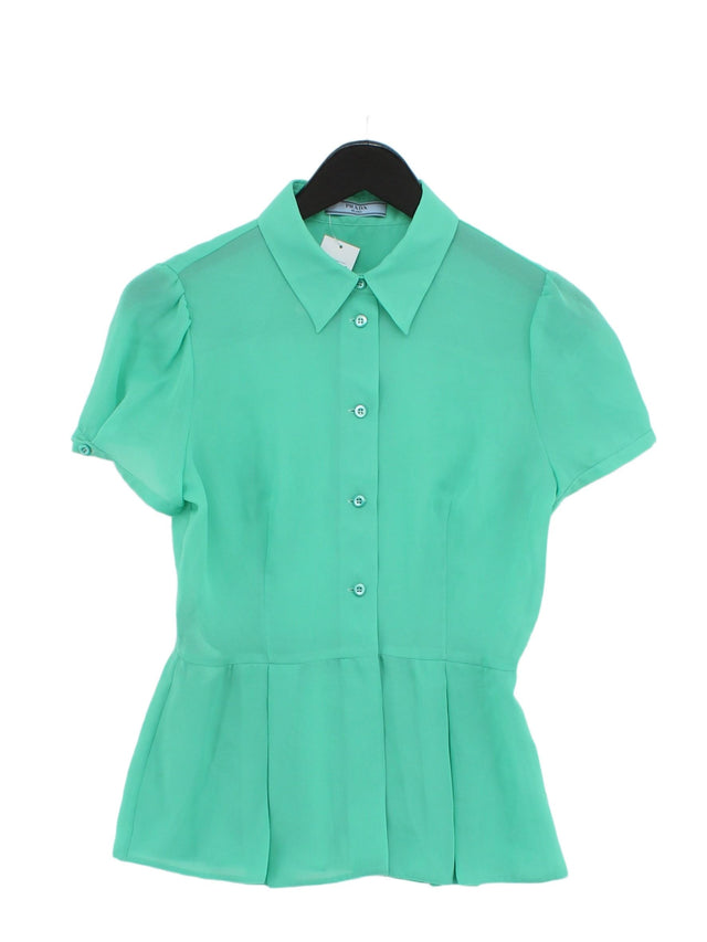 Prada Women's Blouse UK 12 Green 100% Polyester