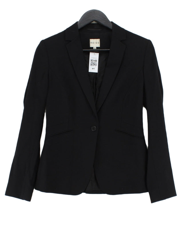 Reiss Women's Blazer UK 10 Black Wool with Elastane, Polyester, Viscose