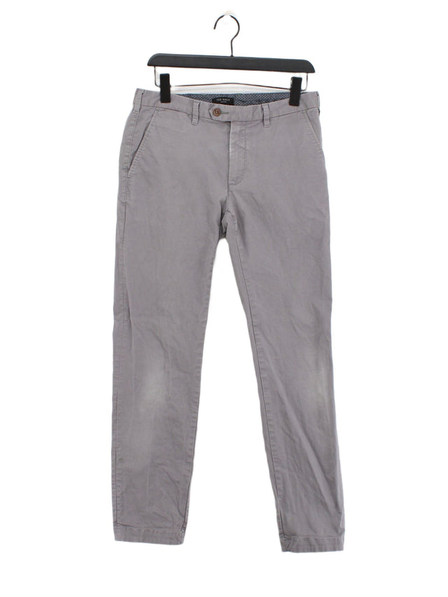 Ted Baker Men's Suit Trousers W 32 in Grey Cotton with Elastane