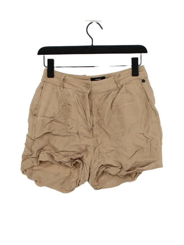 Superdry Women's Shorts UK 8 Tan Other with Viscose