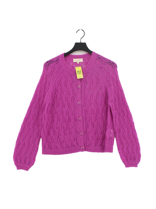 La Maille Sezane Women's Cardigan S Purple Polyamide with Mohair, Wool