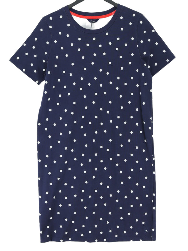 Joules Women's Midi Dress UK 10 Blue 100% Cotton