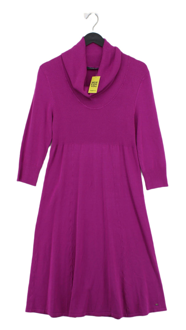 Betty Barclay Women's Midi Dress UK 12 Purple Viscose with Polyamide