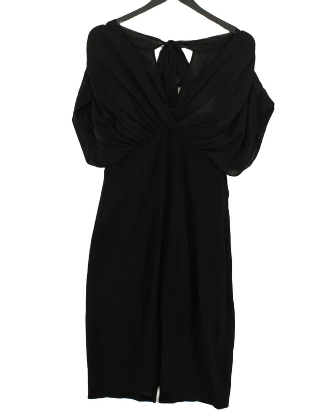 L.K. Bennett Women's Midi Dress UK 8 Black Other with Silk, Viscose