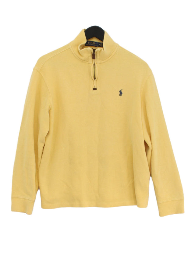 Ralph Lauren Men's Jumper M Yellow 100% Cotton