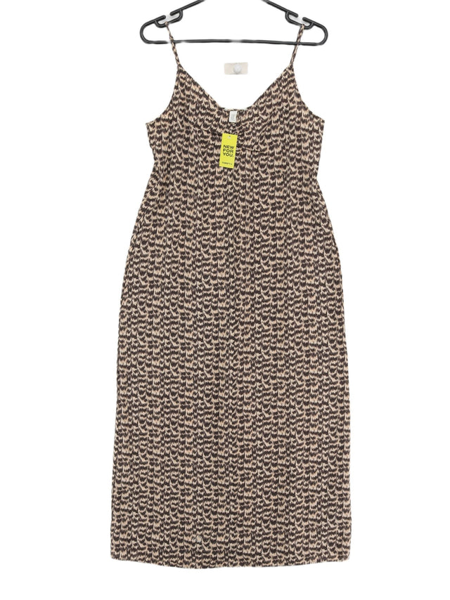 Vintage H&M Women's Maxi Dress M Tan 100% Polyester