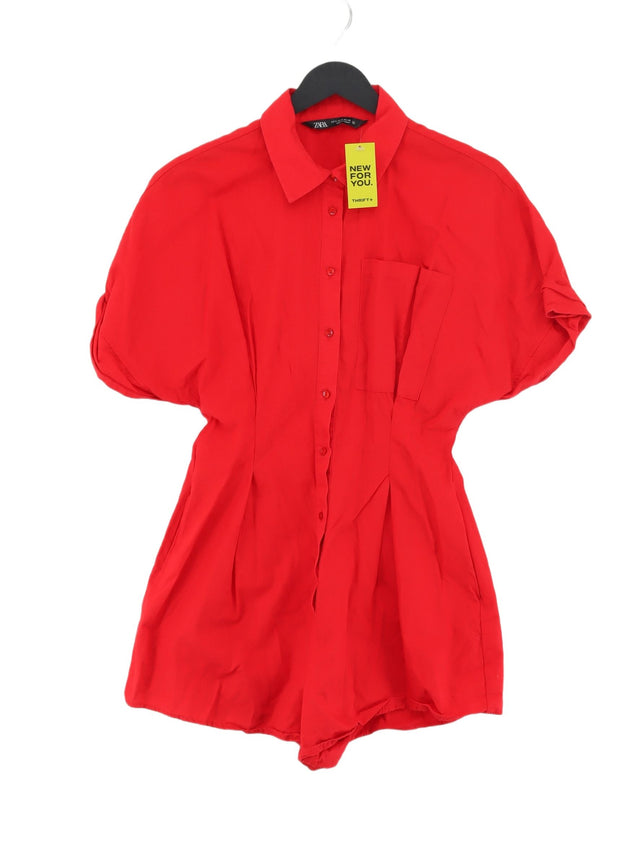 Zara Women's Playsuit S Red 100% Cotton