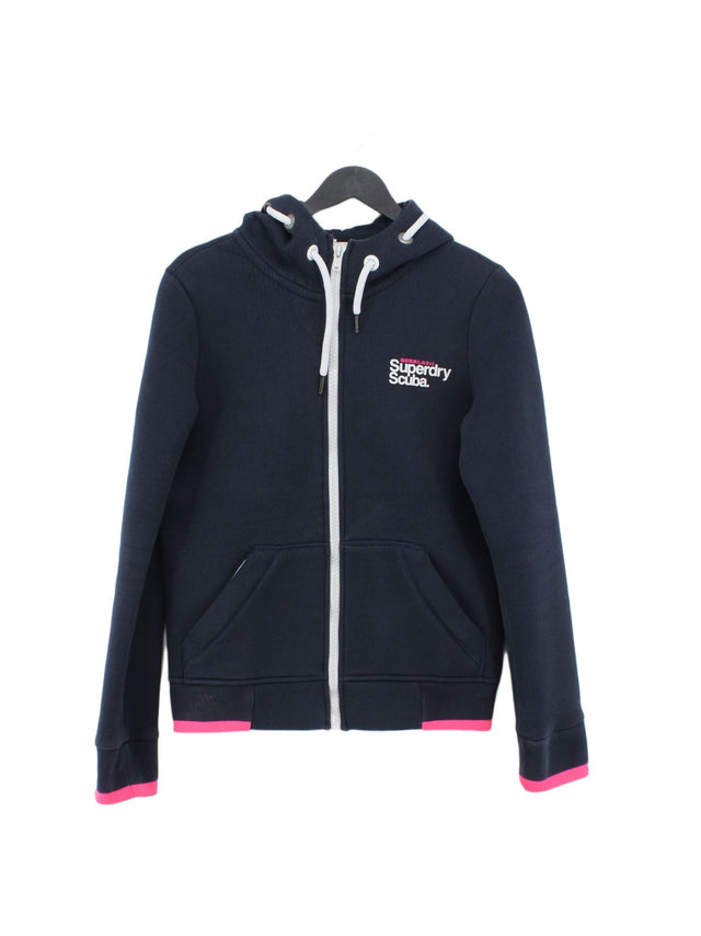 Superdry Women's Hoodie S Blue Cotton with Polyester