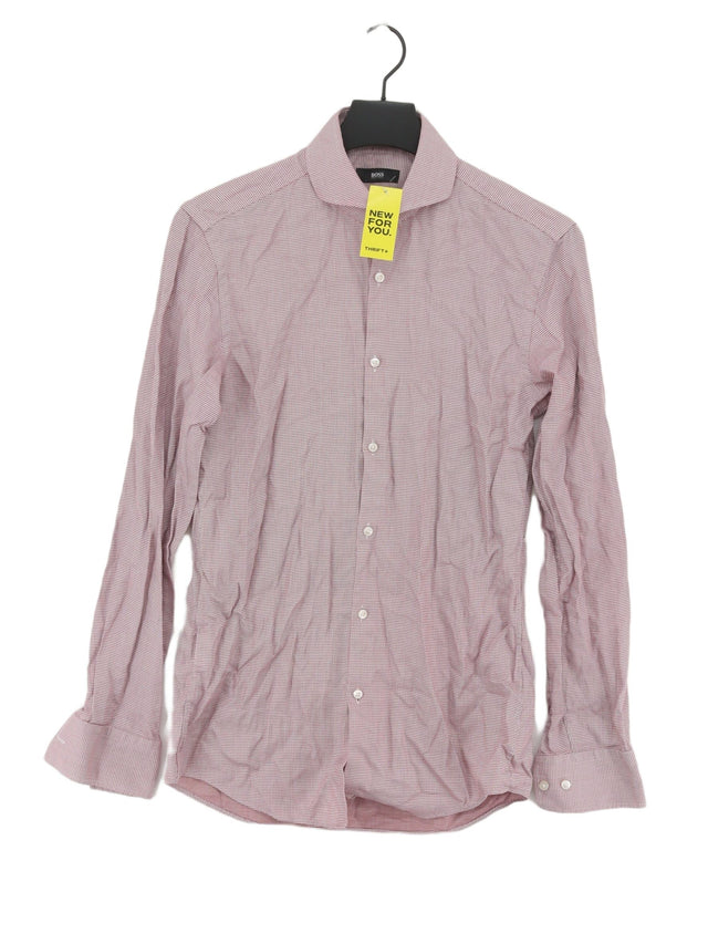 Boss Men's Shirt Chest: 36 in Pink 100% Cotton