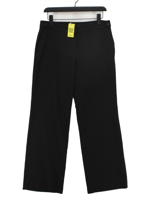 Next Women's Suit Trousers UK 12 Black Polyester with Viscose