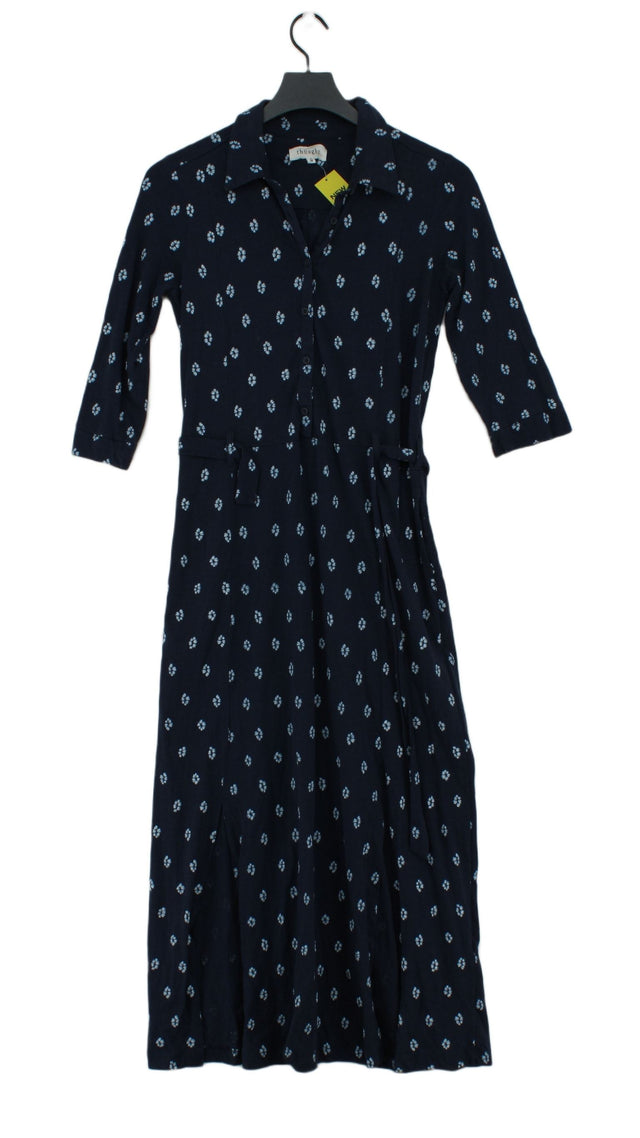 Thought Women's Maxi Dress UK 8 Blue Rayon with Cotton