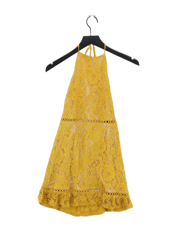 Fashion Union Women's Mini Dress UK 8 Yellow 100% Polyamide