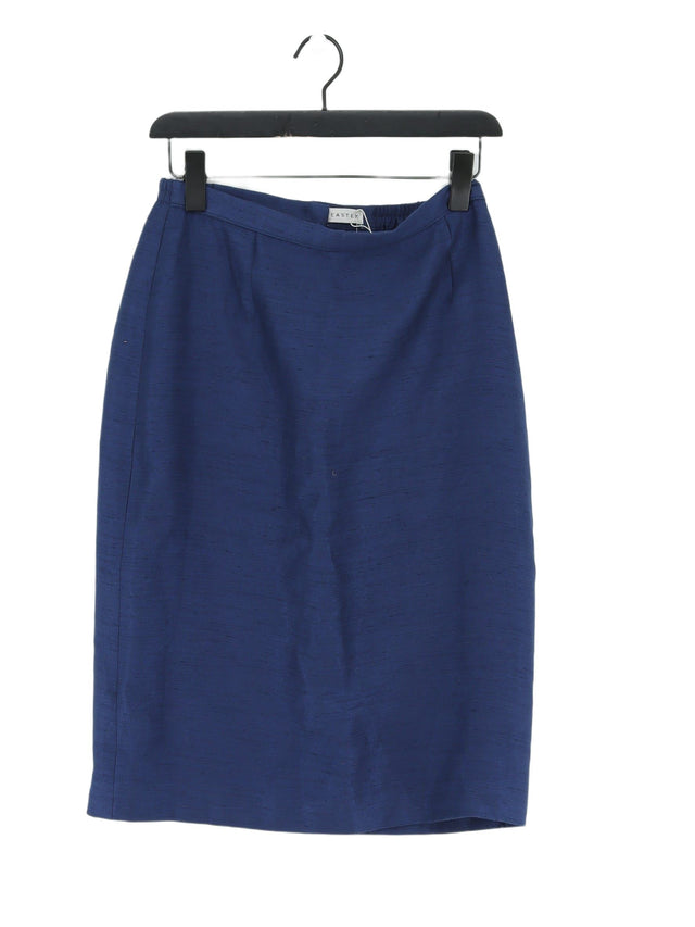 Eastex Women's Midi Skirt UK 10 Blue Polyester with Viscose