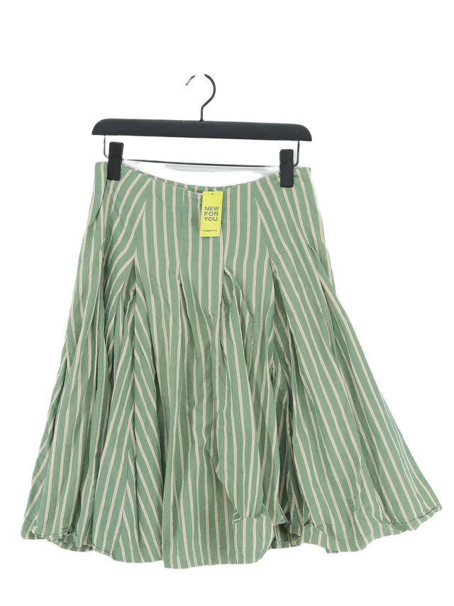 Toast Women's Midi Skirt UK 12 Green 100% Cotton