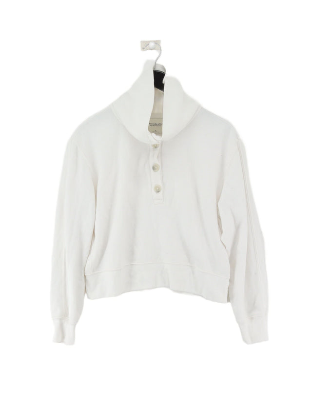 Abercrombie & Fitch Women's Jumper S White Cotton with Polyester