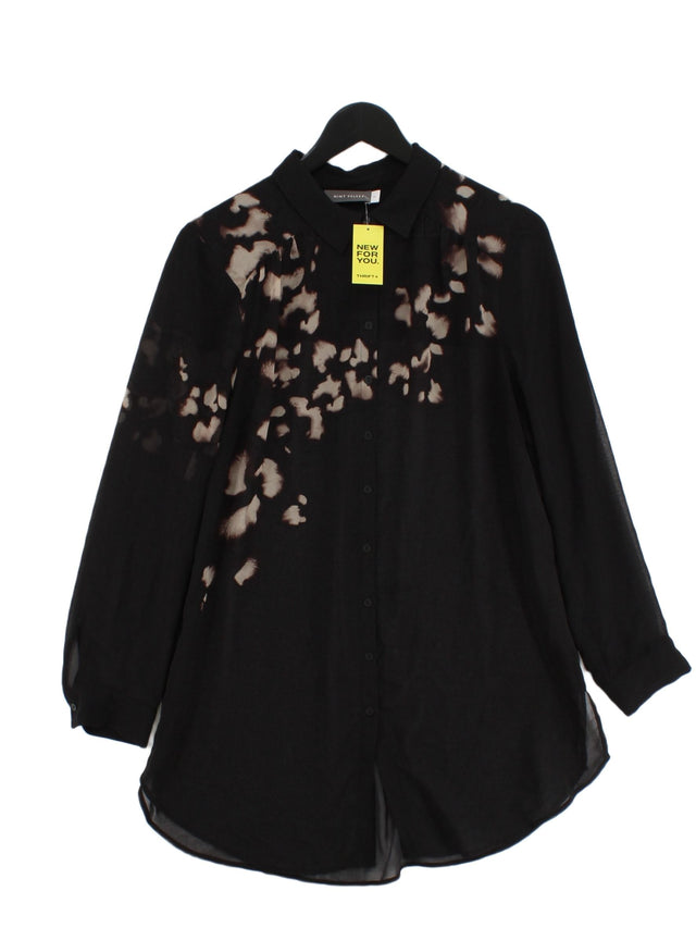 Mint Velvet Women's Blouse UK 14 Black 100% Polyester