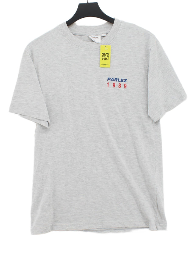 Parlez Men's T-Shirt S Grey Cotton with Polyester