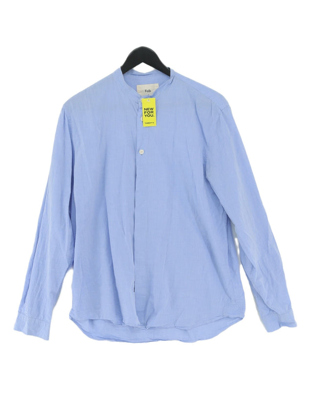 Folk Men's Shirt L Blue 100% Cotton