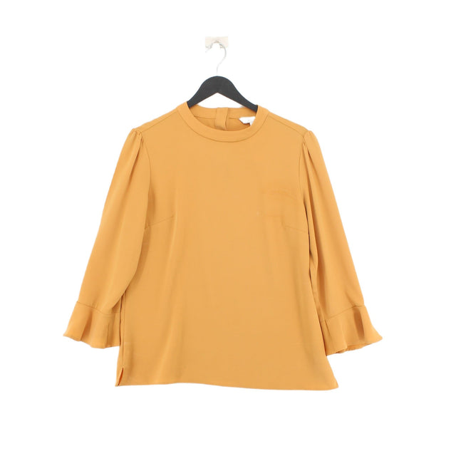 Next Women's Blouse UK 12 Gold Polyester with Elastane