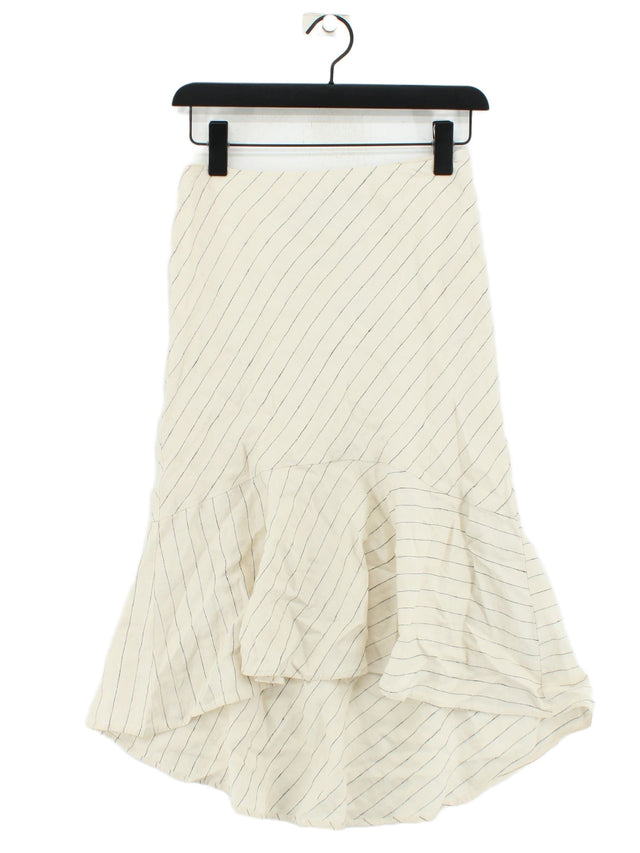 Ralph Lauren Women's Midi Skirt UK 6 Cream 100% Cotton
