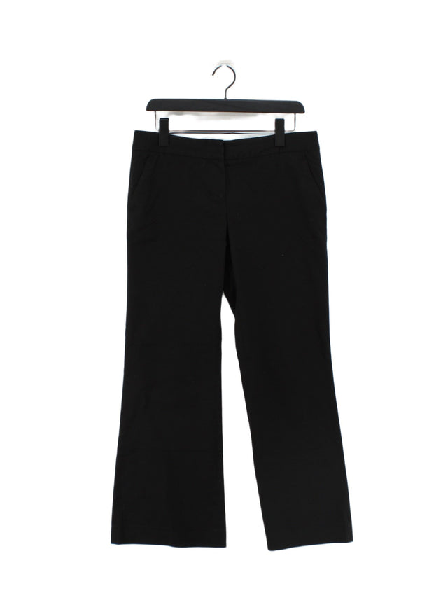 Warehouse Women's Suit Trousers UK 12 Black Polyester with Elastane, Viscose