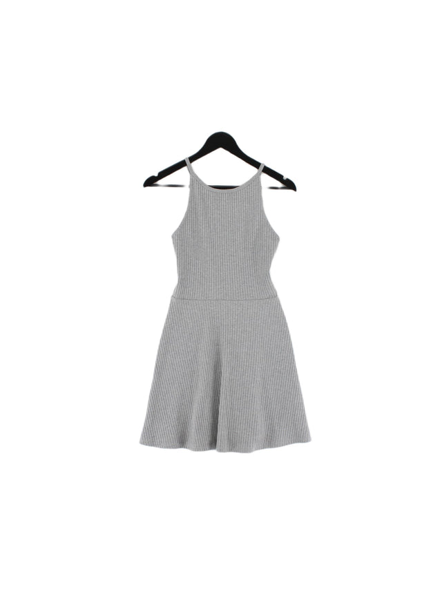 Topshop Women's Mini Dress UK 10 Grey Polyester with Cotton, Elastane