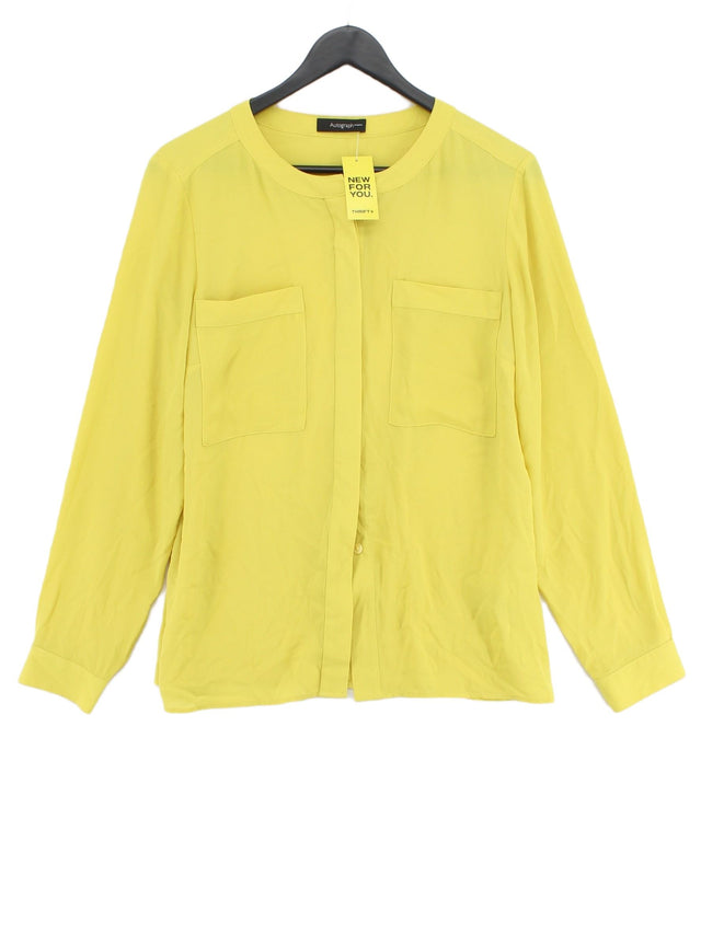 Autograph Women's Blouse UK 14 Yellow 100% Polyester