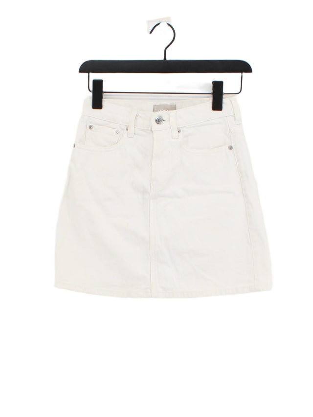 Everlane Women's Mini Skirt W 24 in White 100% Cotton