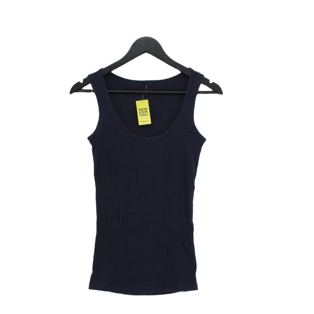 Topshop Women's T-Shirt UK 8 Blue 100% Cotton