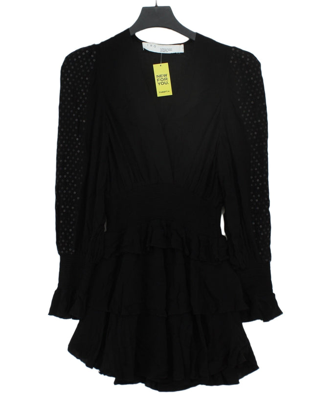 IRO Women's Midi Dress UK 6 Black 100% Viscose