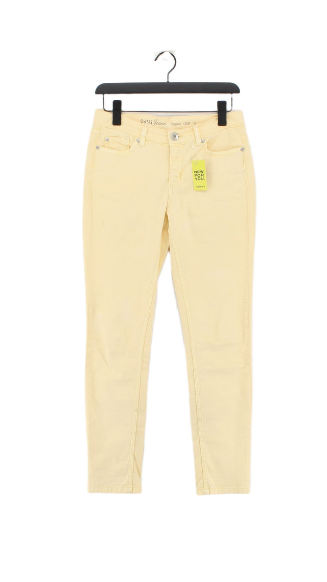 Oasis Women's Jeans UK 10 Yellow Cotton with Elastane
