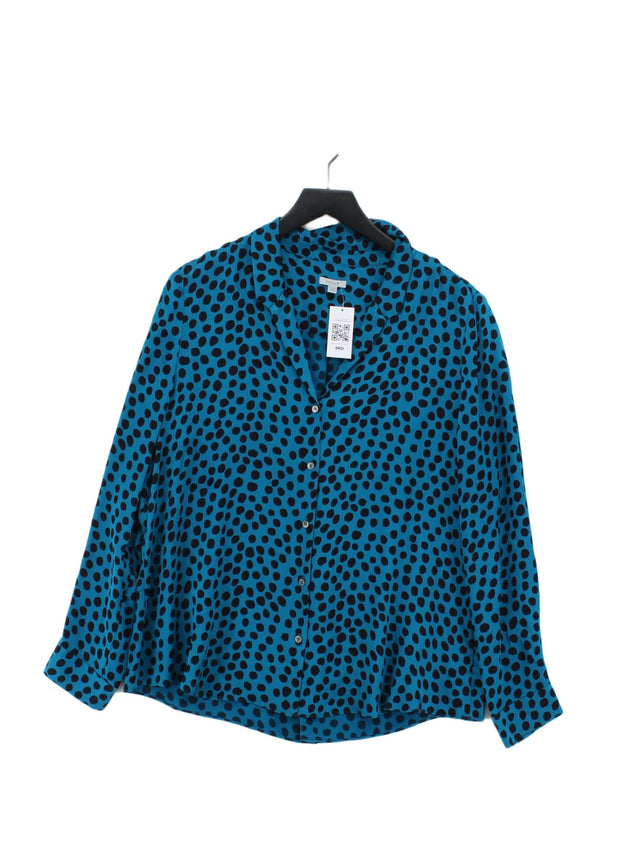 Jigsaw Women's Shirt UK 14 Blue 100% Viscose