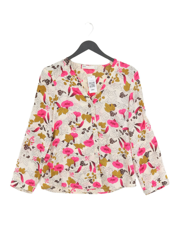 Zara Women's Blouse XS Pink 100% Polyester
