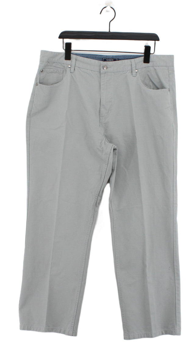 Maine Women's Suit Trousers W 40 in Grey Cotton with Wool