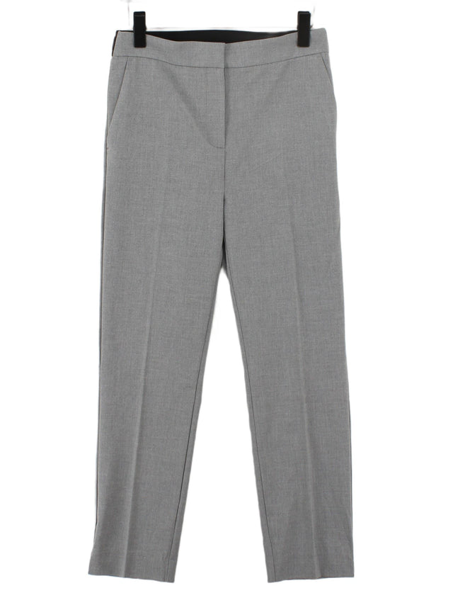 Zara Women's Trousers L Grey Polyester with Elastane, Viscose