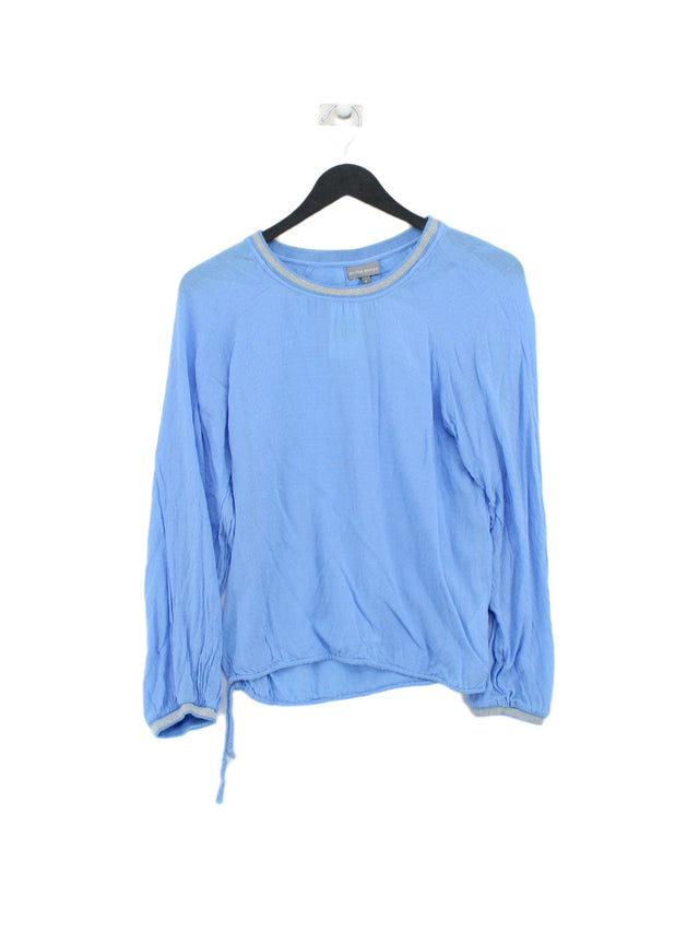 Oliver Bonas Women's T-Shirt UK 8 Blue 100% Viscose